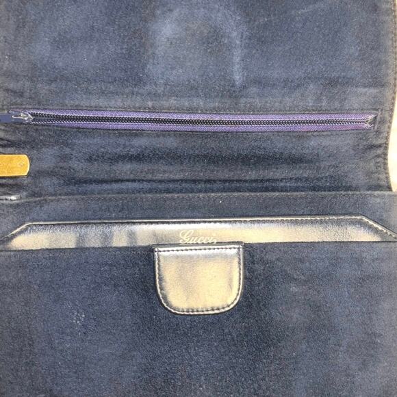 Gucci Navy Canvas/leather Clutch - Picture 6 of 9